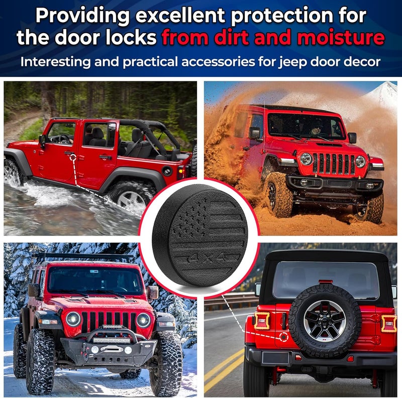 CALBEAU Keyhole Covers Compatible with 2018-2026 Jeep Wrangler JL and Gladiator JT Front Door, Strong Magnet Keyhole Decor Accessories for Door Lock Protection - Image 5